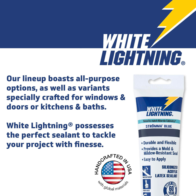 [Australia - AusPower] - White Lightning WL30060 3006 Siliconized Acrylic Latex All Purpose Caulk, 10 oz Cartridge, White 