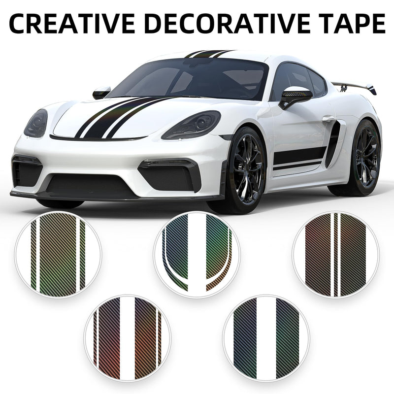 Lypumso 2D Carbon Fiber Vinyl Wrap, 2 Inch x 20ft Universal DIY Chrome Delete Tape Blackout Wrap Roll Car Window Trim Door Edge Guard Protection Tape Accessories with Free Tool Kit (Black) 2D Black