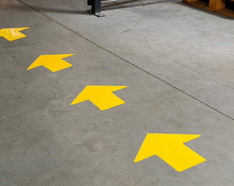 Brady 121048 Nonabrasive Arrow Shape Floor Marking Tape, 4" Width, Yellow (Pack of 100 per Roll)