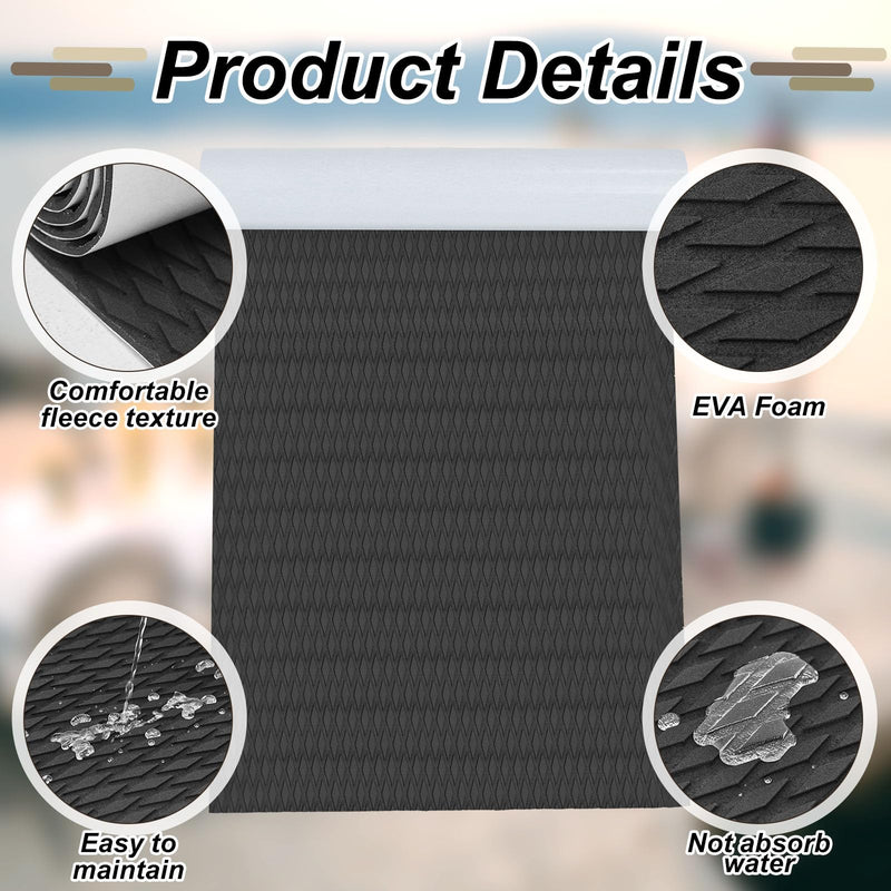 Timgle Marine Flooring for Boats EVA Foam Boat Flooring Decking Non Slip Self Adhesive Marine Boat Carpet Diamond Surfboard Traction Pad Boat Mats Black 94.5 x 11.8 Inch 7.8 Sqft