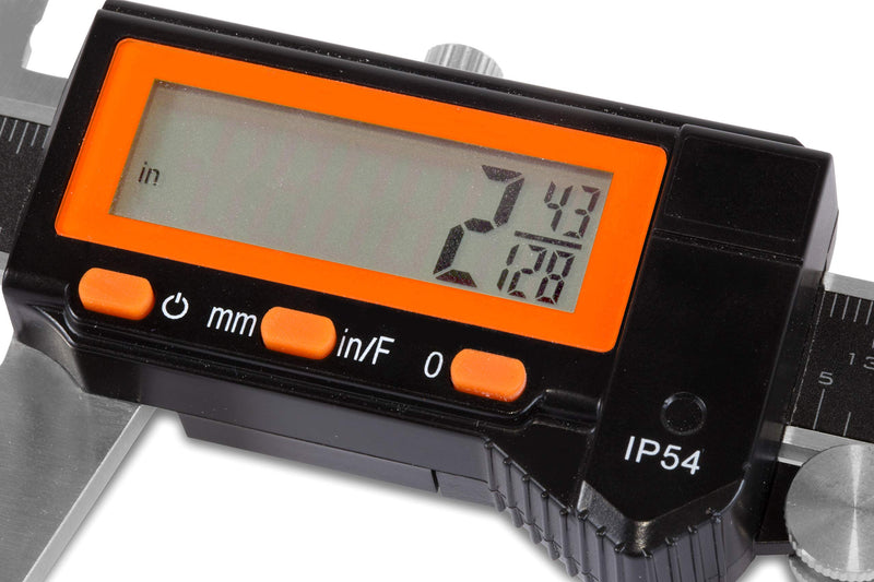 [Australia - AusPower] - WEN 10764 Electronic 6.1" Stainless Steel Water-Resistant Digital Caliper with LCD Readout & Storage Case, IP54 Rated 