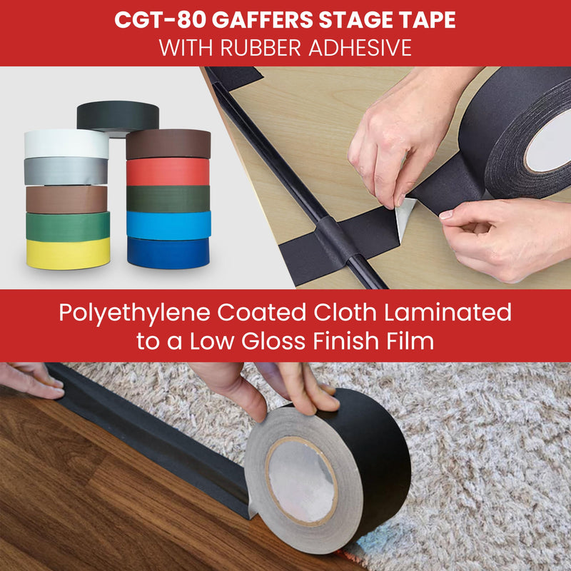 [Australia - AusPower] - T.R.U. CGT-80 White Gaffers Stage Tape with Rubber Adhesive, 1 in. Wide x 60 Yards Length, 12MIL Thickness (Pack of 1) 1 in. (Pack of 1) 