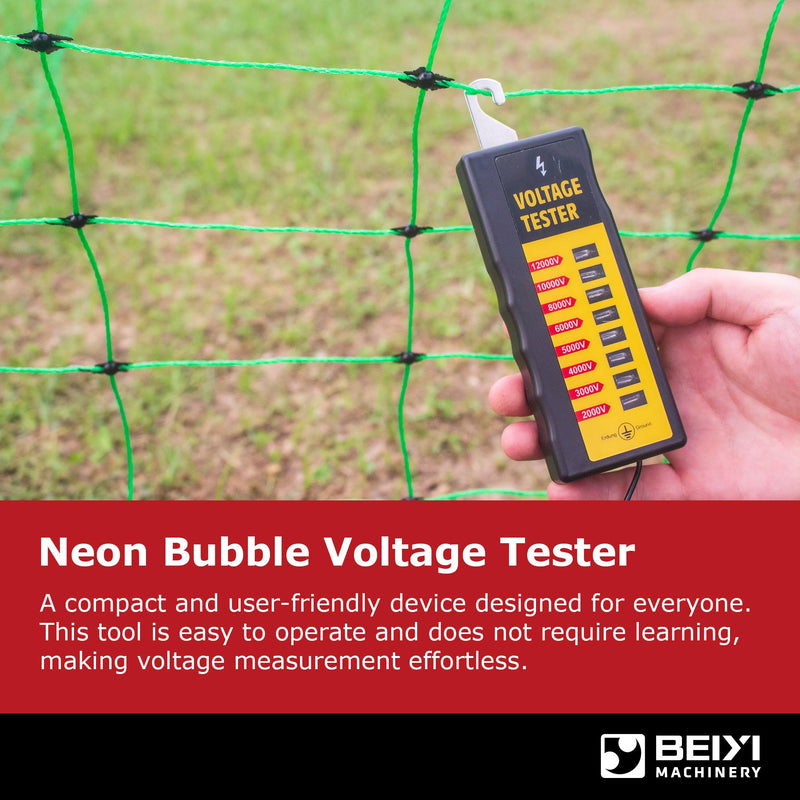 [Australia - AusPower] - Electric Fence Voltage Tester, Portable Fence Tester, Neon Lights Testing Tool Fault Finder Max 2000V-12kV for Farm 2-12kv 