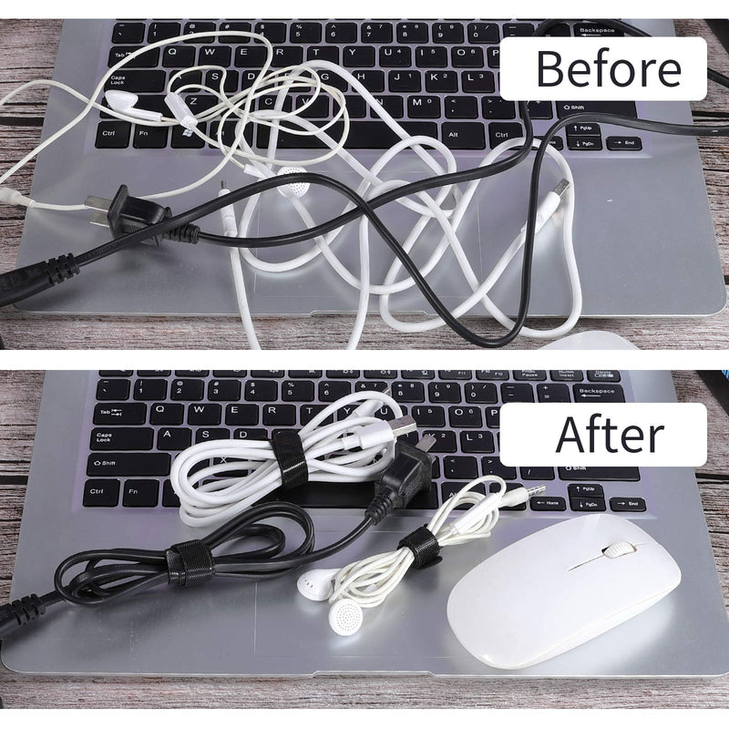 [Australia - AusPower] - Reusable Fastening Cable Ties 6 in Cable Management Ties 100 pcs Cable Straps Wire Ties Adjustable Cord Organizer for Home Office Data Centers Electronics PC TV Black 