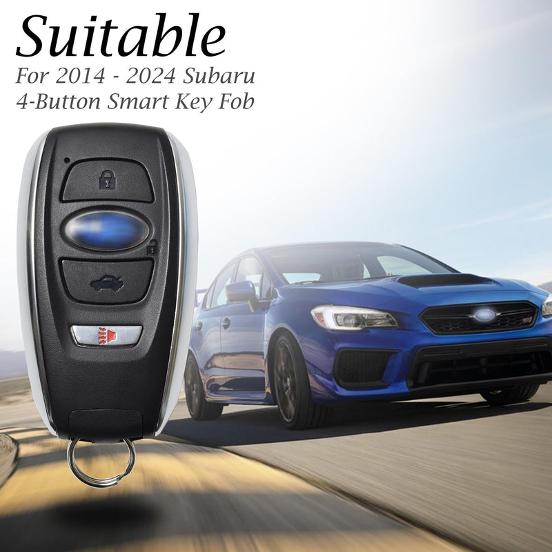 [Australia - AusPower] - Vitodeco Leather Smart Key Fob Case Cover Compatible with Subaru Forester, Impreza, Outback, WRX, BRZ, XV Crosstrek, Ascent, Solterra 2014 - 2024 (4-Button, Black) 4-Button 