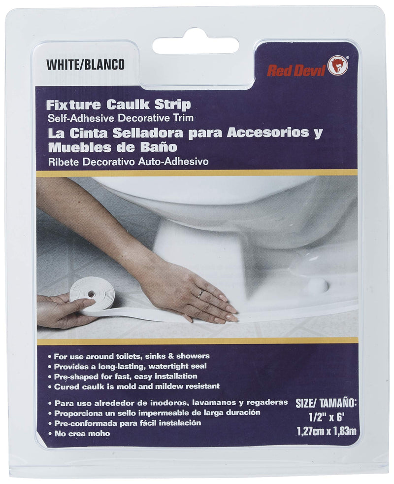 [Australia - AusPower] - Red Devil 0152, 1/2" x 6' Fixture Caulk Strip, White 1/2" x 6' Fixture,1-Pack 