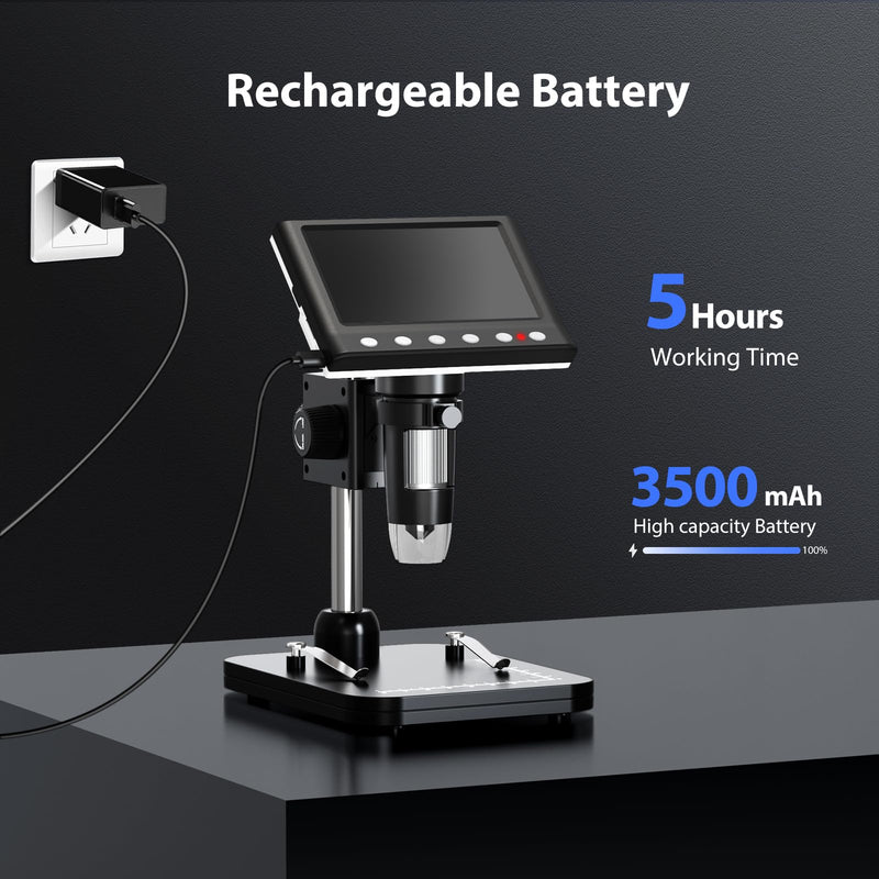 [Australia - AusPower] - 4.3'' IPS Coin Microscope, 1000X Magnification Digital Microscope for Adults?Coin Collection Supplies with 8 Adjustable LEDs?Windows Compatible?32GB TF Card 
