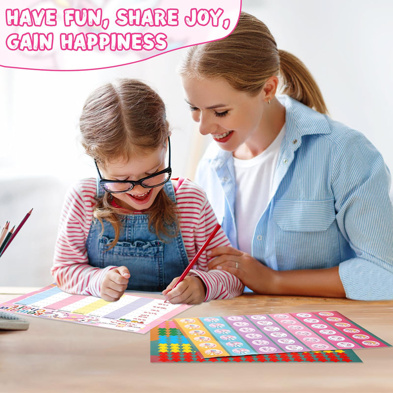 [Australia - AusPower] - Magnetic Reward Chart for Kids at Home, Behavior Chart Pad with 26 Chore Charts, 1680 Star Stickers, 84 Motivational Stickers to Develop Responsibility & Good Habits (Unicorn) Unicorn 