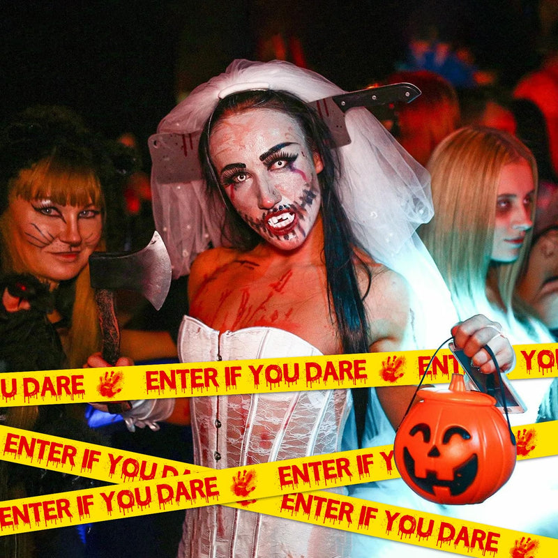 Askill Halloween Decorations Caution Tape - Enter If You Dare 1.9 Inch X 82 Feet for Creepy Scary Indoor/Outdoor Crime Scene Home Parties Haunted House Enter If You Dare Tape