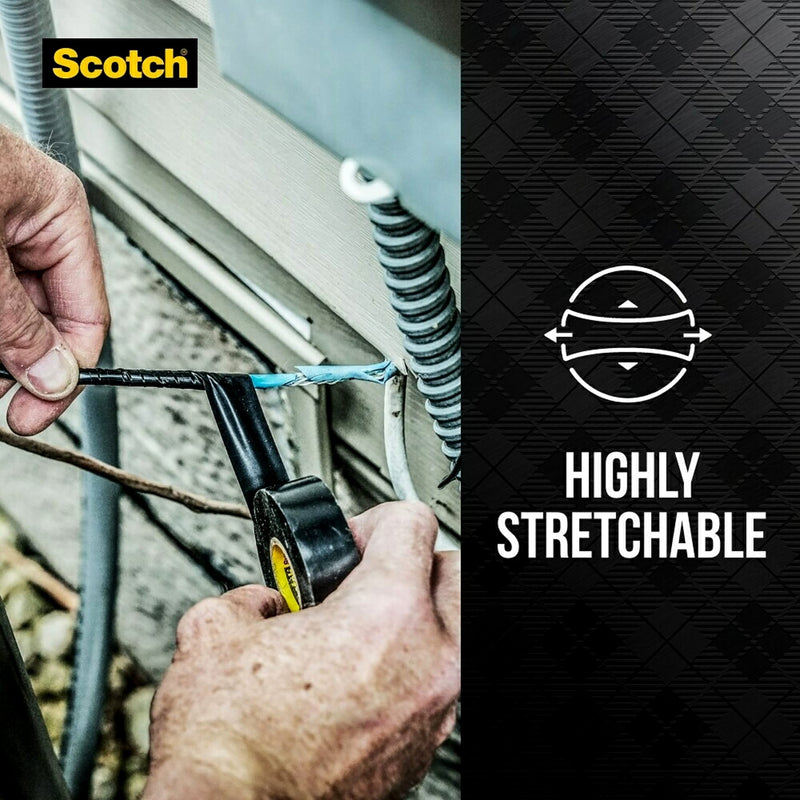 Scotch Super 33+ Vinyl Electrical Tape - Professional-Grade, All-Weather, Flame-Resistant - Black - 3/4 Inch x 66-Foot (2 Pack)