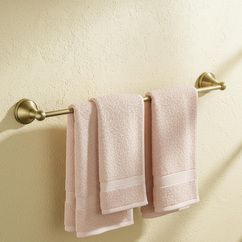 Flybath Towel Bar Rail Single Layer Antique Brass Towels Hanger Holder Wall Mounted 57 cm / 22 Inch, Brushed Bronze