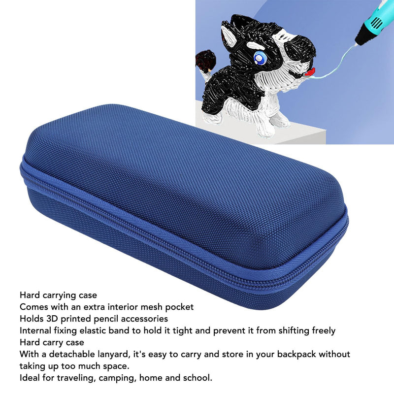 [Australia - AusPower] - Hard Travel Case for MYNT3D Pro, 3D Pen Hard Carrying Case for SCRIB3D, for MYNT3D Super, for MYNT3D Professional, for MYNT3D Pro to Print 3D Pens, with Elastic Band (Blue) Blue 