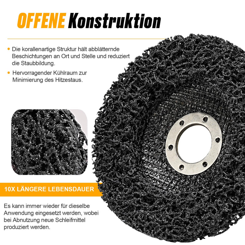 [Australia - AusPower] - NuoDunco 125 mm CSD Disc, Pack of 5 Black Cleaning Discs Sanding Discs, Nylon Flex Discs Removal of Paints Rust for Angle Grinders 