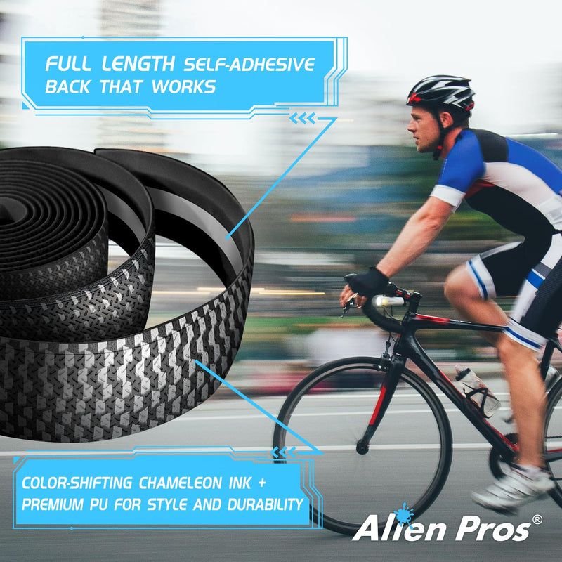ALIEN PROS Set of 4 Purple & Silver Chameleon Bike Handlebar Tape - Elevate Your Ride with Stylish, Comfortable, and Color-Shifting PU Tape for Enhanced Grip with These Bicycle Handle bar Tape