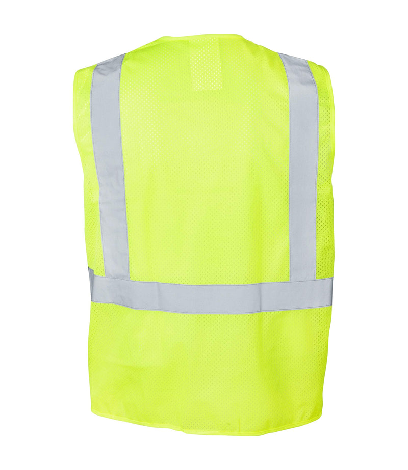 Ironwear 1284-L-6-3XL ANSI Class 2 Polyester Mesh SAFETY Vest with 2" Silver Reflective Tape, Lime, 3X-Large