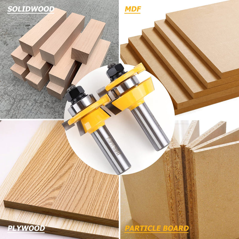 [Australia - AusPower] - Shaker Rail and Stile Router Bits, Newdeli 1/2 Inch Shank Tongue and Groove Router Bit, Professional Carbide Milling Cutters for Woodworking for Cabinet Door Shaker Rail and Stile Router Bits 1/2" Shank 