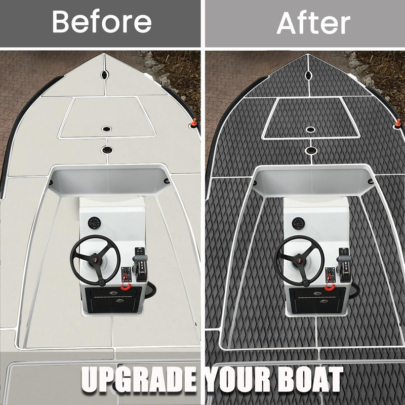 KXKZREN Camo Boat Flooring EVA Foam 47.2"/23.6"x94.4" Self-Adhesive Camouflage Decking Floor Sheet Marine Traction Pad Boat Mat for Kayak Yacht Fishing Cooler Top Dark Grey 11.8 x 94.4 inch, 7.75 sq.ft