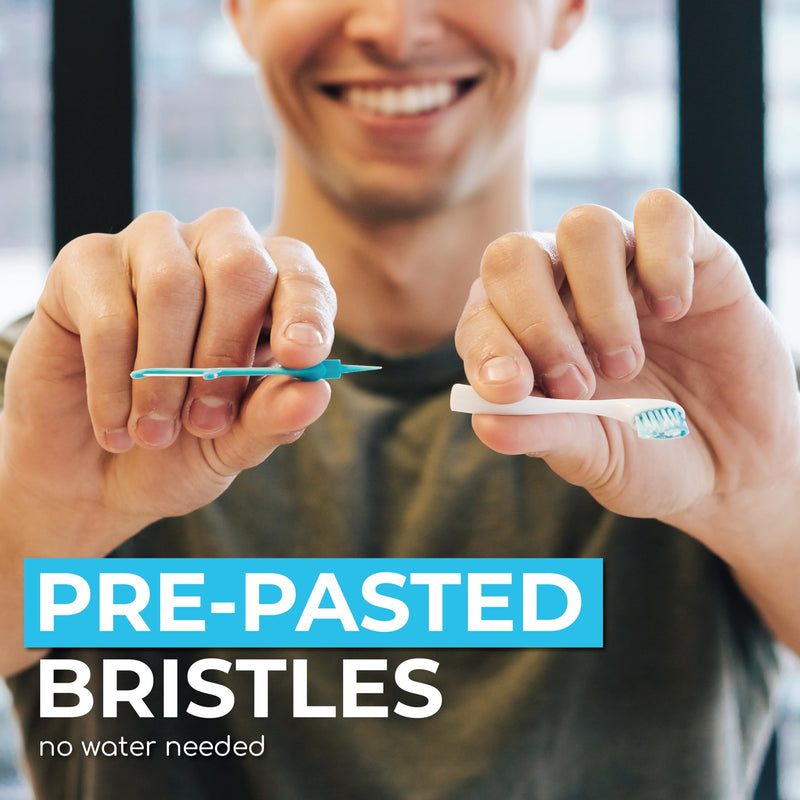 Brushee The Evolution Oral Care Whitening | Prepasted On-The-Go Whitening Toothbrushes | 4-in-1 (Paste + Brush + Floss + Pick) | Individually Wrapped | Disposable | Travel Toothbrushes (36-Pack) 36 Count (Pack of 1)
