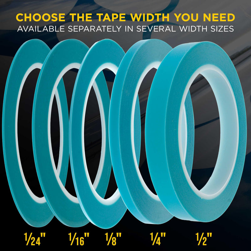 Custom Shop Vinyl Fineline Pinstripe Tape, Blue 1/4" x 36 Yard Roll - Create Sharp Graphic Design Curves, Mask Fine Lines, Conformable Paint Masking Striping Tape for Auto, Motorcycle, Flame Painting 1/4-Inch x 36-Yards