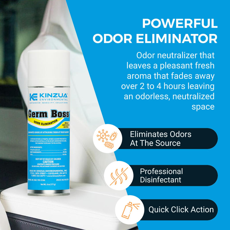 [Australia - AusPower] - Kinzua Environmental Germ Boss Strong Odor Eliminator, Fast-Acting Cleaning & Deodorizing Fogger, Mold Bomb Fogger for Smell Control with Fresh Scent, Covers Up to 1,000 cu ft, 6 oz 6 Ounce (Pack of 1) 