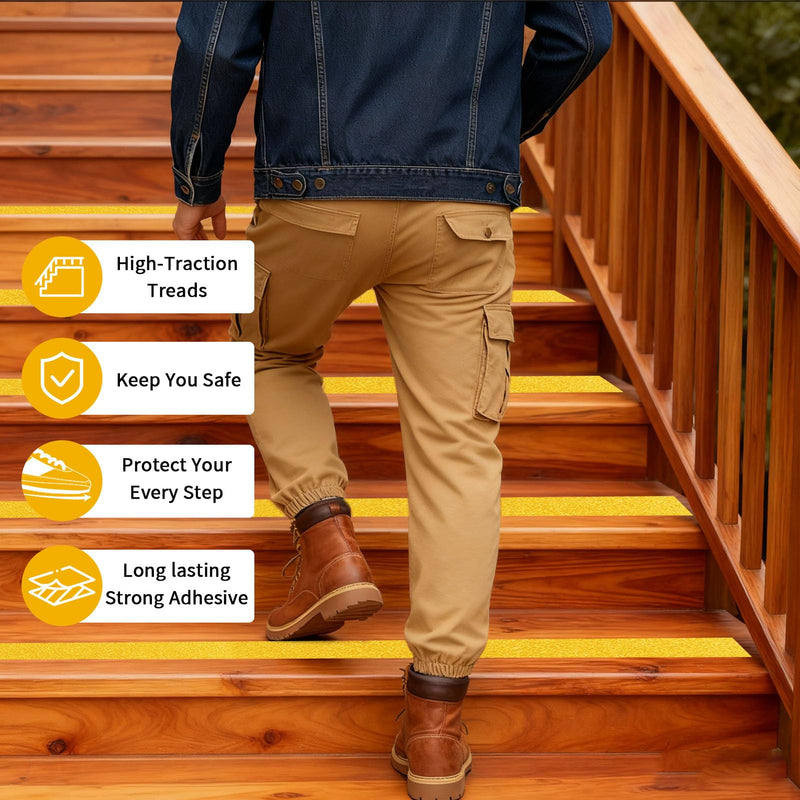 Aluminum Anti-Slip Tape 2" x30FT Yellow Ultimate Bathroom & Step Safety for Elderly/Pets - Waterproof Non-Slip Grip for Poolside, Indoor Stairs, Slippery Floors 2 IN