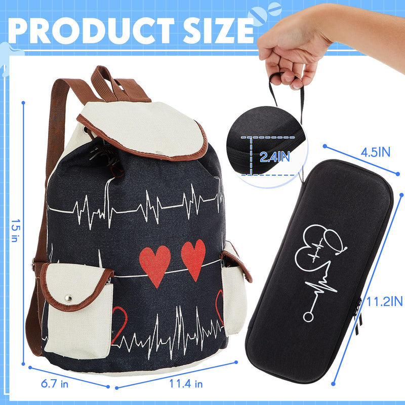 [Australia - AusPower] - 2 Pcs Nurse Backpack Bag and Stethoscope Case Nursing School Essentials Graduation Gifts 15. 4 Inch Laptop Nurse Accessories for CNA Doctor Working Travel 