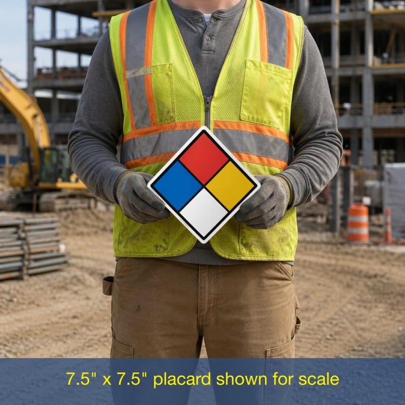 7.5 inch NFPA 704 Placard Diamond, Magnetic Vinyl NFPA Magnet Label 1-2-1-0 for Health, Fire, Reactivity Hazard Identification, Made in the USA by ComplianceSigns 7.5" Diamond