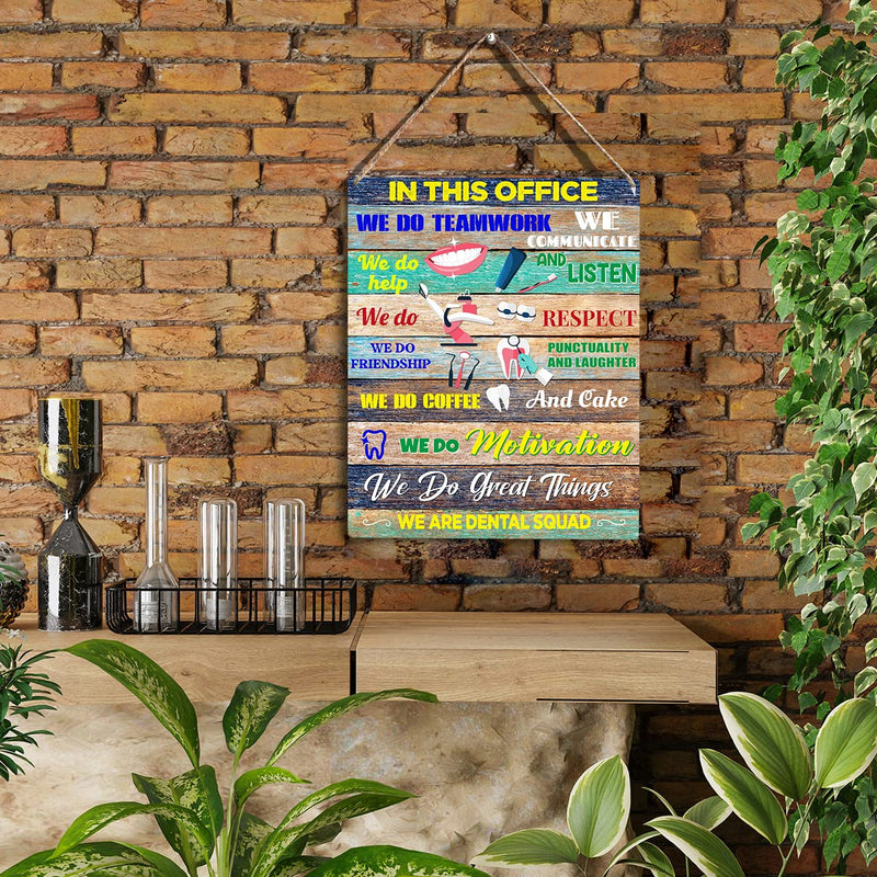 [Australia - AusPower] - Office Decor Dental Guard Dental Hygienist Wall Decor Sign In This Office We Are Teamwork Dentist We Are Squad Office Gifts Inspirational Dental Clinic Home Decor Wall Art Wood Sign 10x8 Inch. multi8 