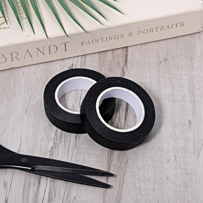 2 Roll Black Washi Tape 0.59 Inch x 14 Yards Self Adhesive Masking Sticker Border Masking Tapes for Assisting and Decorating Paintings Holiday Gift Boxes Scrapbooks DIY Art Craft Wrapping Decoration