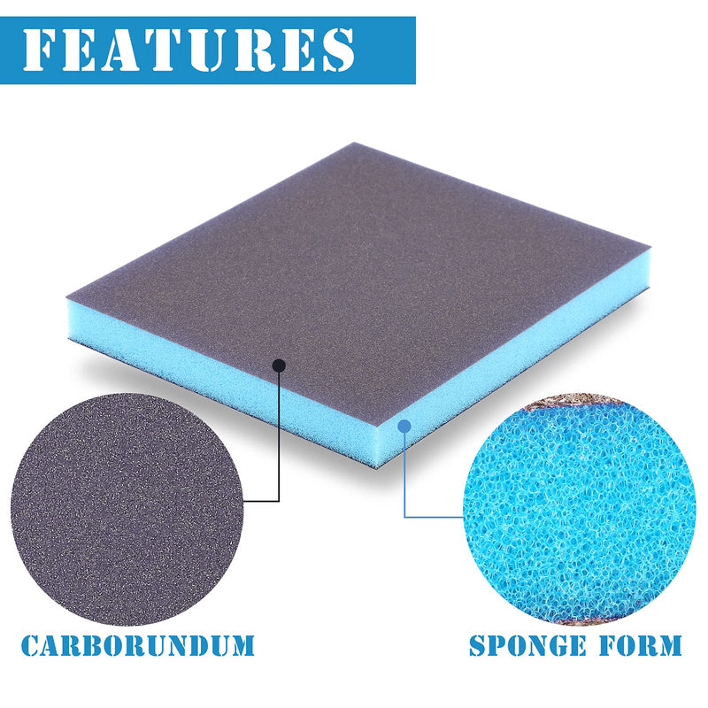 [Australia - AusPower] - 8Pcs 220 Grit Sanding Sponge, Jamiikury Sanding Blocks Washable and Reusable, Wet Dry Sandpaper Sponge for Wood Metal FurniturePaint and Drywall 220 Grits 