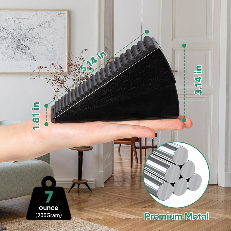 [Australia - AusPower] - Black Heavy Duty Door Stopper, Metal Rubber Door Wedge, Large Door Stop for Bottom of Door, Suits Any Heavy Door Gap Black-1 Pack 