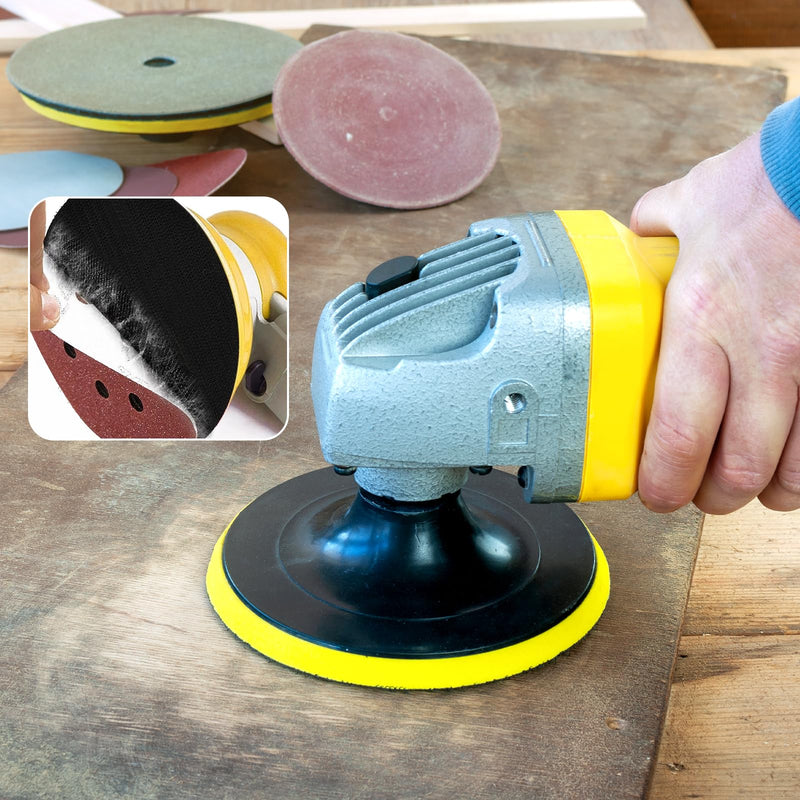 [Australia - AusPower] - WYYFXY® Pack of 3 Velcro Sanding Discs 125 mm Velcro Sandpaper Disc for Random Orbital Sanders / Angle Grinders with Drill Adapter M14 Including Mandrel for Sandpaper Sanding Discs 