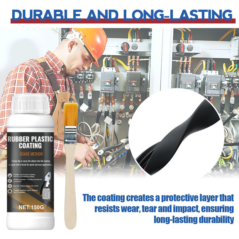 [Australia - AusPower] - Tool Dip Rubber Coating, Liquid Rubber Dip Flexible Peelable Protective Coating Rubber Coating Sealant, Waterproof, Flexible, Breathable, Slip Resistance for Tools DIY Craft, 150g Black 