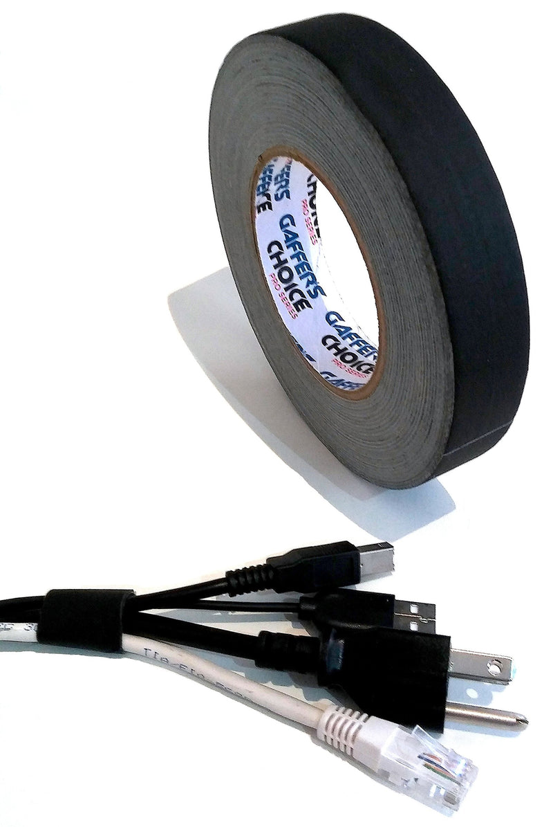 Gaffer Tape 1 inch x 60 Yard Black by GAFFER'S CHOICE - Adhesive is Safer Than Duct Tape - Waterproof & Non-Reflective Multipurpose Spike Tape