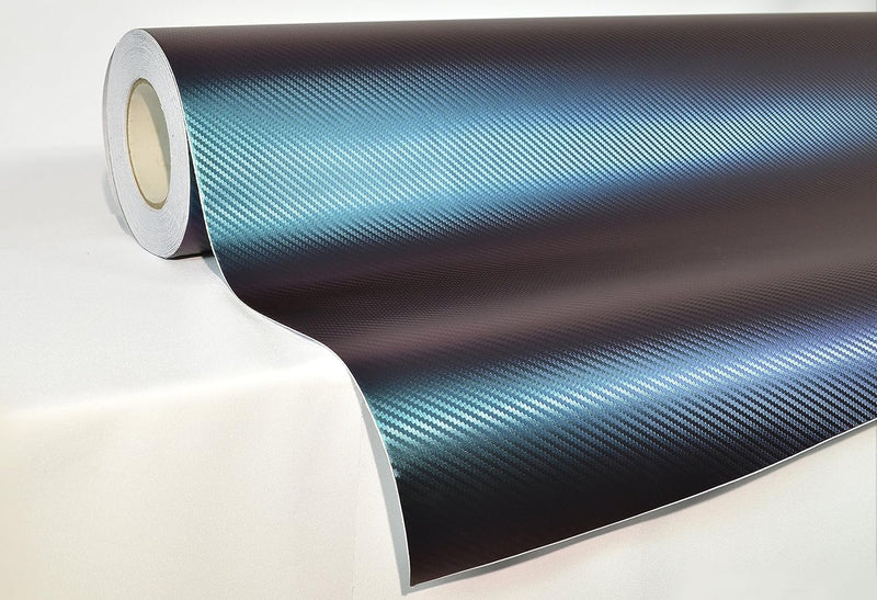 VViViD Automotive Vinyl Wrap 2 Tape Rolls of 1" x 20ft (Gloss Black and Chameleon Carbon Fiber) Pinstripe Bundle - M0