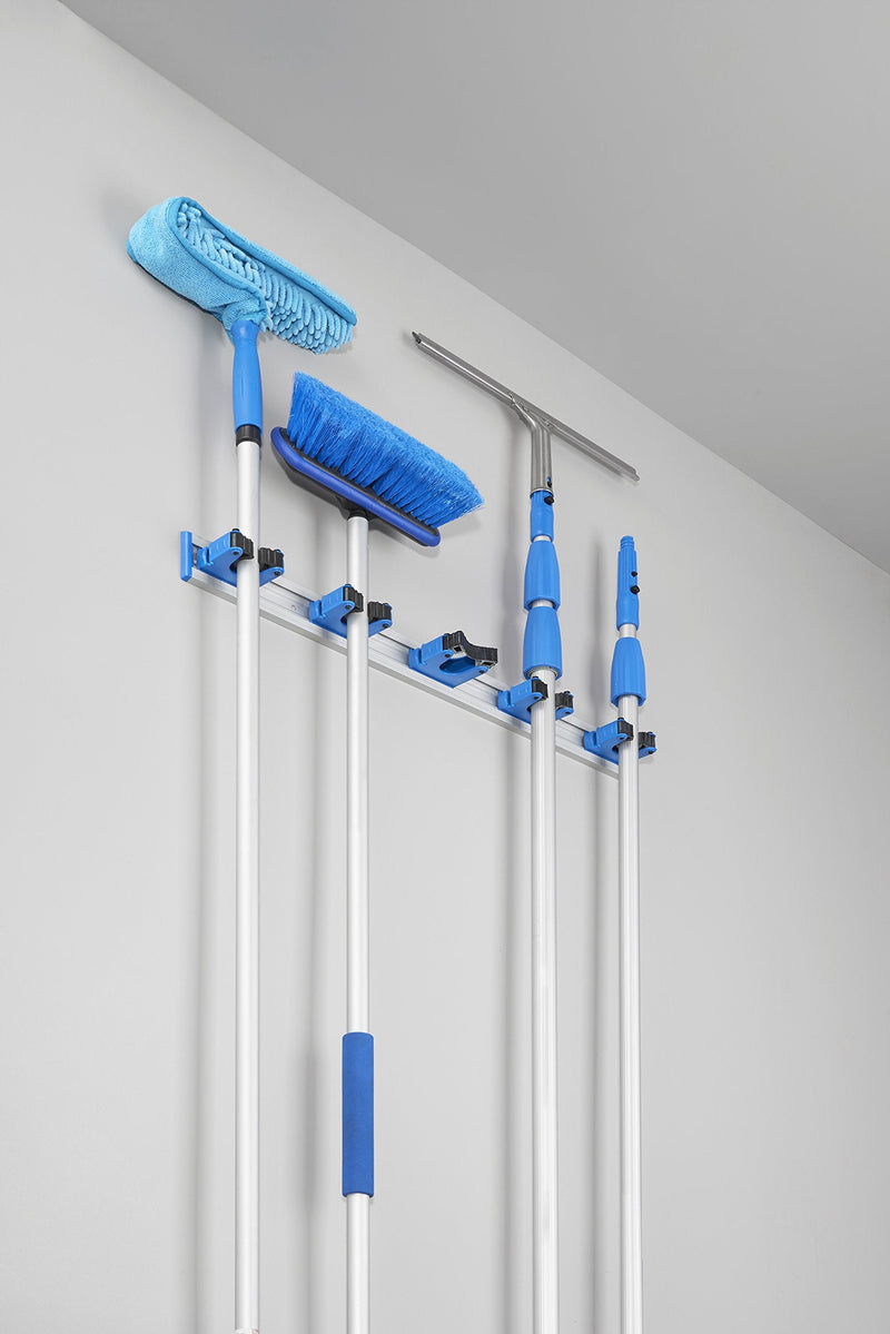 [Australia - AusPower] - Unger Professional Hang-Up 5-Bracket Storage Organizer  Home, Basement, or Garage Tool Organizer Wall Mount, Cleaning Tool Organizer, Wall Rack for Hanging Brooms, Mops, Squeegees & Scrubbers 
