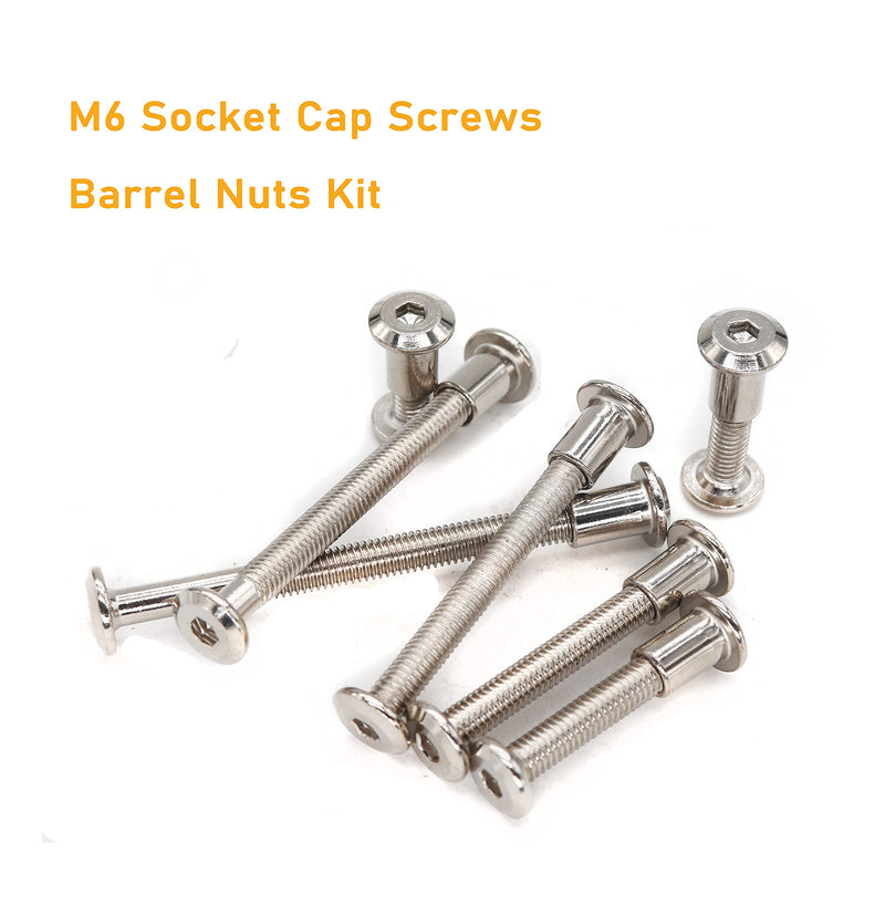 [Australia - AusPower] - binifiMux 10-Pack M6-1.0 x 35mm Rivet Countersunk Hex Head Socket Cap Bolt and Barrel Nut for Furniture M6 x 35mm 10-Pack 