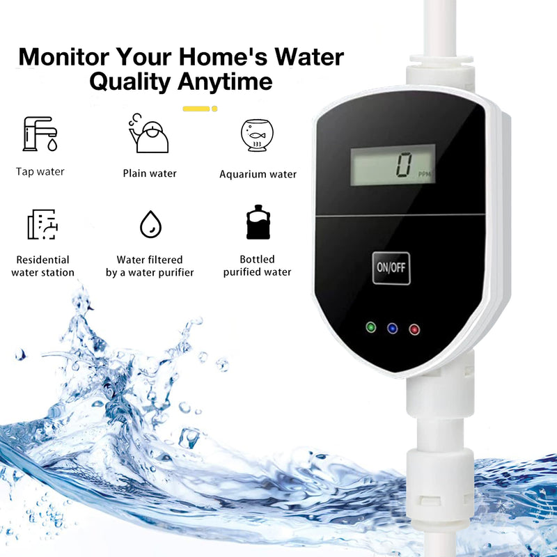 [Australia - AusPower] - in-Line TDS Meter, TDS Digital Water Tester and PPM Measurement Meter for RO-RODI System Drinking Water Monitor, Aquariums, Hydroponics, 0-9990 ppm Measuring Range (Model A) Model A 