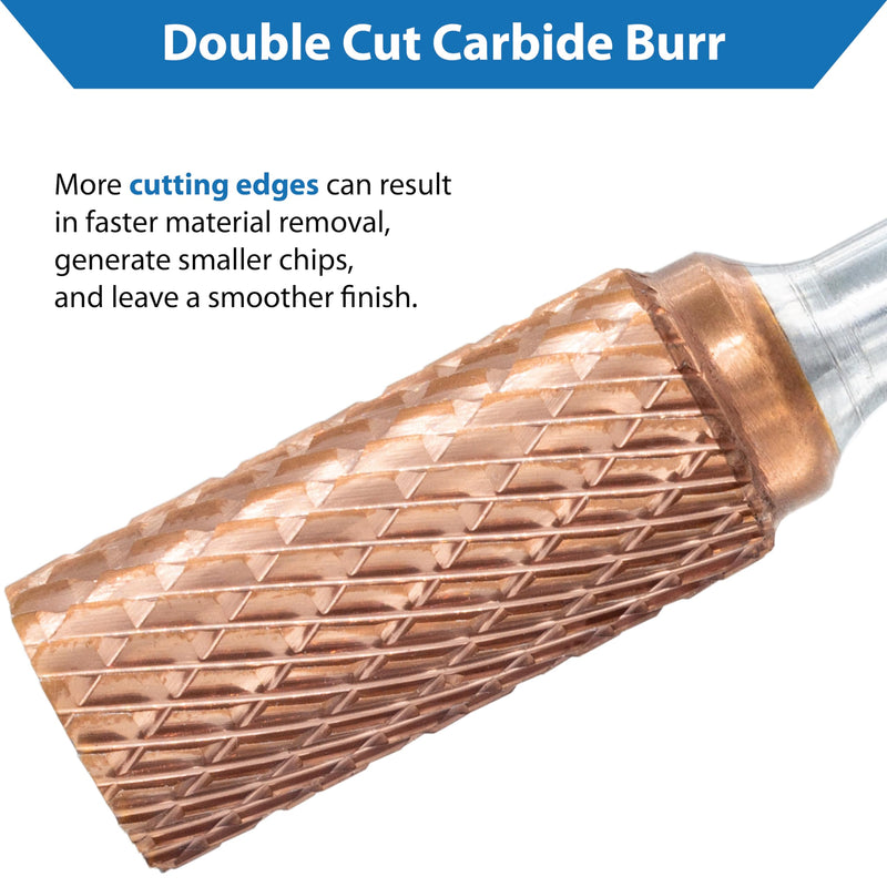 Ultra Co Coated Carbide Burr 12mm (Metric) Diameter with 6mm Metric Shank, (Specially with Chipbreaker) TJR... (Cylinder)