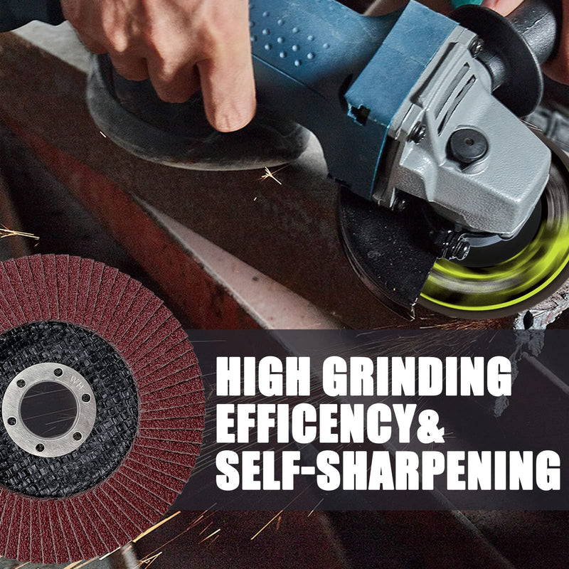 10 PCS Flap Discs 4 1/2 for Angle Grinder 120 Grit Grinding Disc for Angle Grinder Abrasive Grinding Wheel Flap Disc for Sanding, Stock and Rust Removal, Finishing, Grinding, Deburring 10pcs-120grit