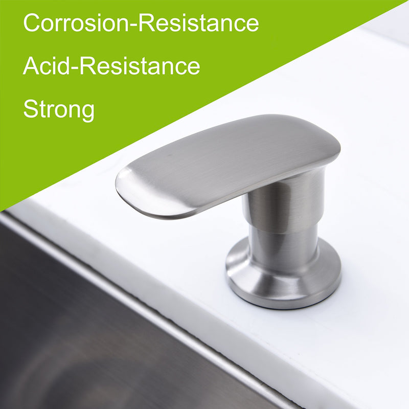 Brushed Nickel Built-in Kitchen Sink Soap Dispenser - 17OZ Stainless Steel Countertop Pump, Durable Zinc Alloy Nozzle for Kitchen Sink Brushed Nickel