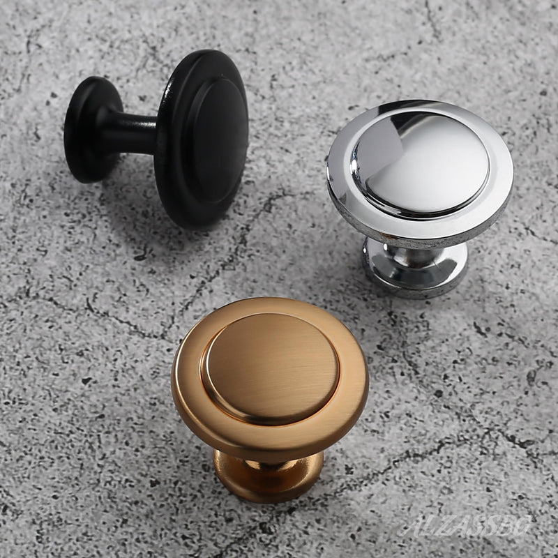 Alzassbg Polished Chrome Round Cabinet Knobs 10 Pack, AL6012CP | Single Hole Knob, 1-1/4 Inch Diameter, Decorative Hardware Pulls, for Cabinets and Drawers