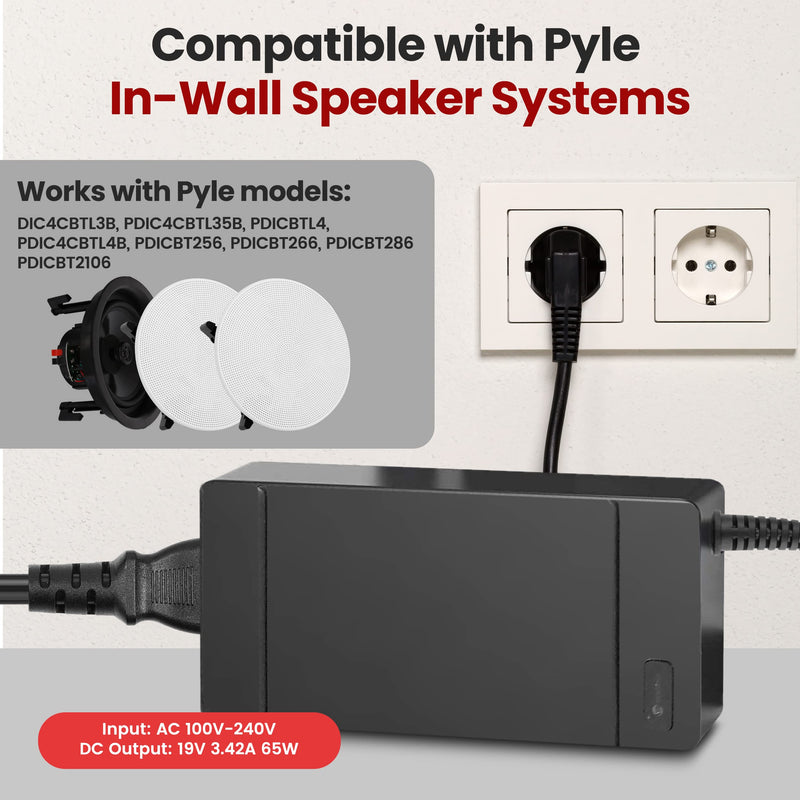 [Australia - AusPower] - Pyle Replacement Part - Universal Power Adapter (for Pyle in-Wall Speaker Models: PDIC4CBTL3B, PDIC4CBTL35B, PDICBTL4, PDIC4CBTL4B, PDICBT256, PDICBT266, PDICBT286,PDICBT2106) 