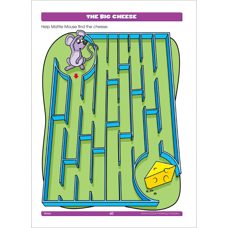 [Australia - AusPower] - School Zone Mazes Workbook: 64 Pages, Preschool, Kindergarten, 1st Grade, Maze Puzzles, Follow Paths, Problem-Solving, Ages 4-6 (Activity Zone Book Series) 