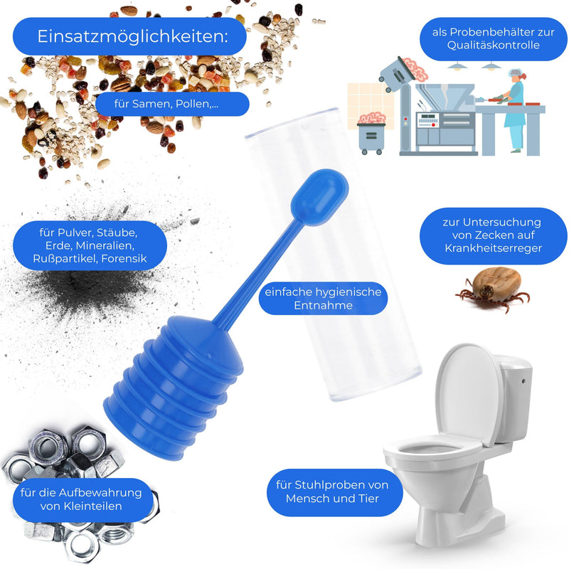 5 x Examination Tubes, Chair / Waste Tube, Sample Tube with Spoon
