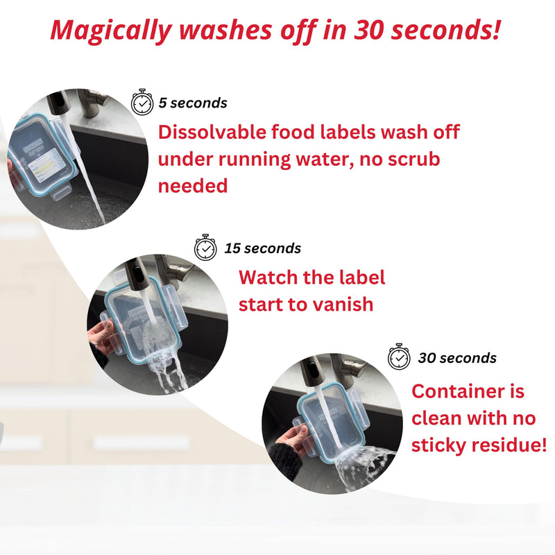 2x3 Dissolvable Food Labels, 1000 Label Stickers, Bottle Labels for Storage Bins, Sticker Labels for Food containers, (1000, Blue) 1000 Count