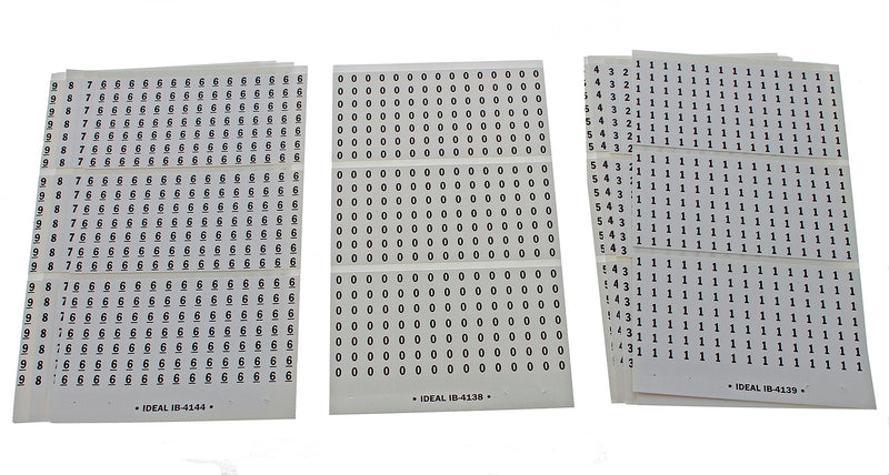 IDEAL Electrical 44-101 Wire Marker Booklet Legend: 0-9 (45 Each)