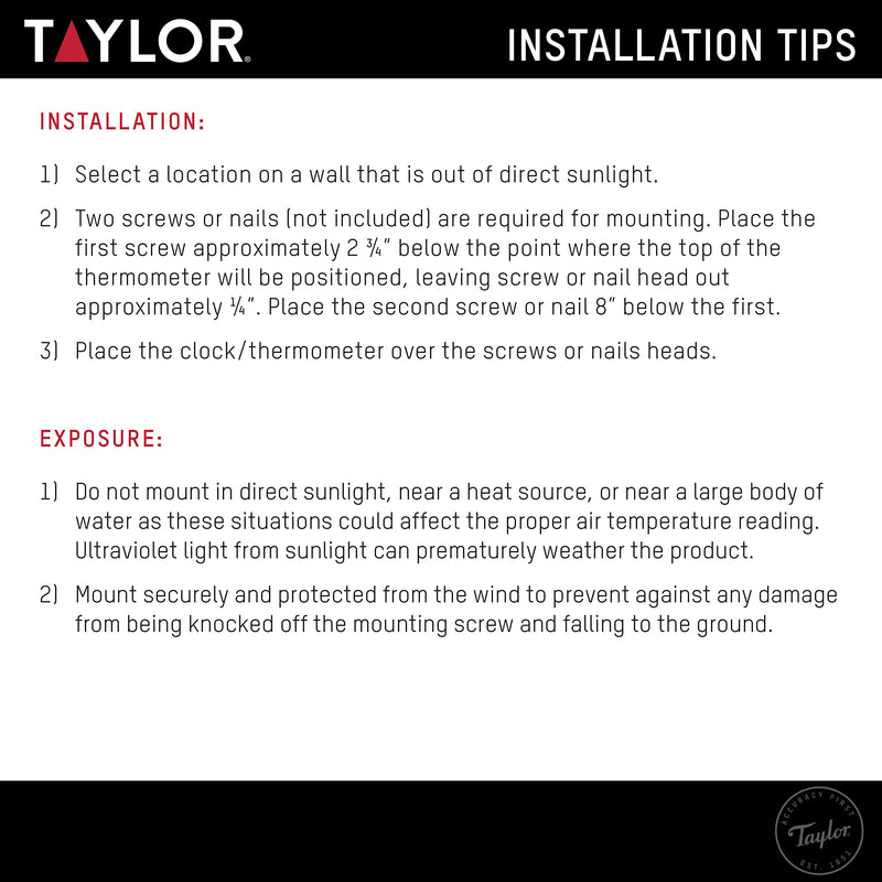 [Australia - AusPower] - Taylor Digital Wireless Indoor Comfort Level Thermometer and Hygrometer, Easy-to-Read Display for Home, Office, Greenhouse, Nursery, and Indoor Areas, Black Single Display 