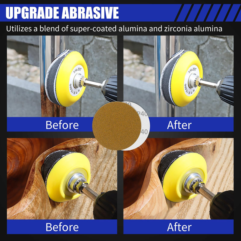 [Australia - AusPower] - Pomsare Sanding Discs 75 mm Velcro, Pack of 106 Sanding Pads, Polishing Attachment, Cordless Screwdriver, Sanding Attachment for Dremel Accessories, Drill Plates 