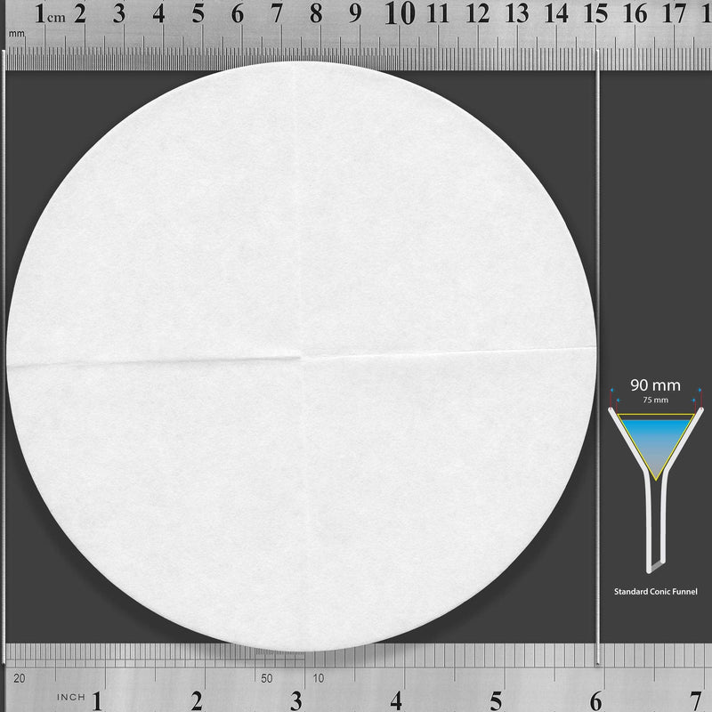 [Australia - AusPower] - Qualitative Filter Paper 15 cm Quadrant Folded Filter Paper, Qualitative Grade 1 - ZENPORE Medium Flow 150 mm (50 Discs) 15 cm diameter 